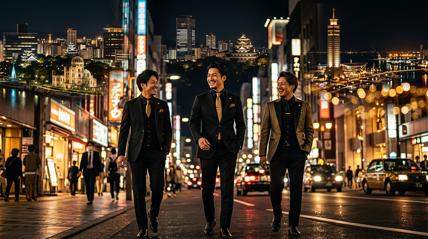 中国・四国版LP向けの高級感あるホスト求人ビジュアル