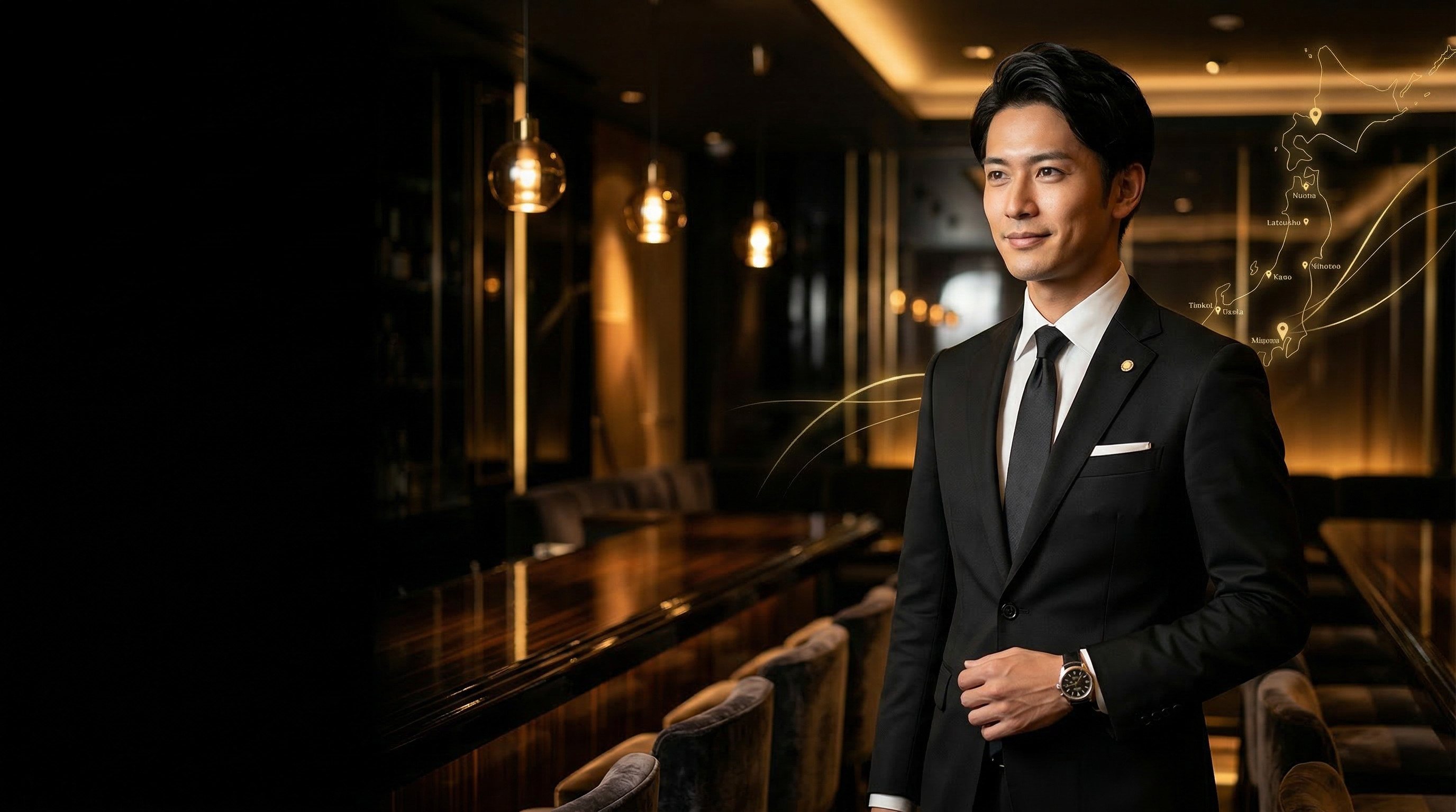 全国トップLP向けの高級感あるホスト求人ビジュアル