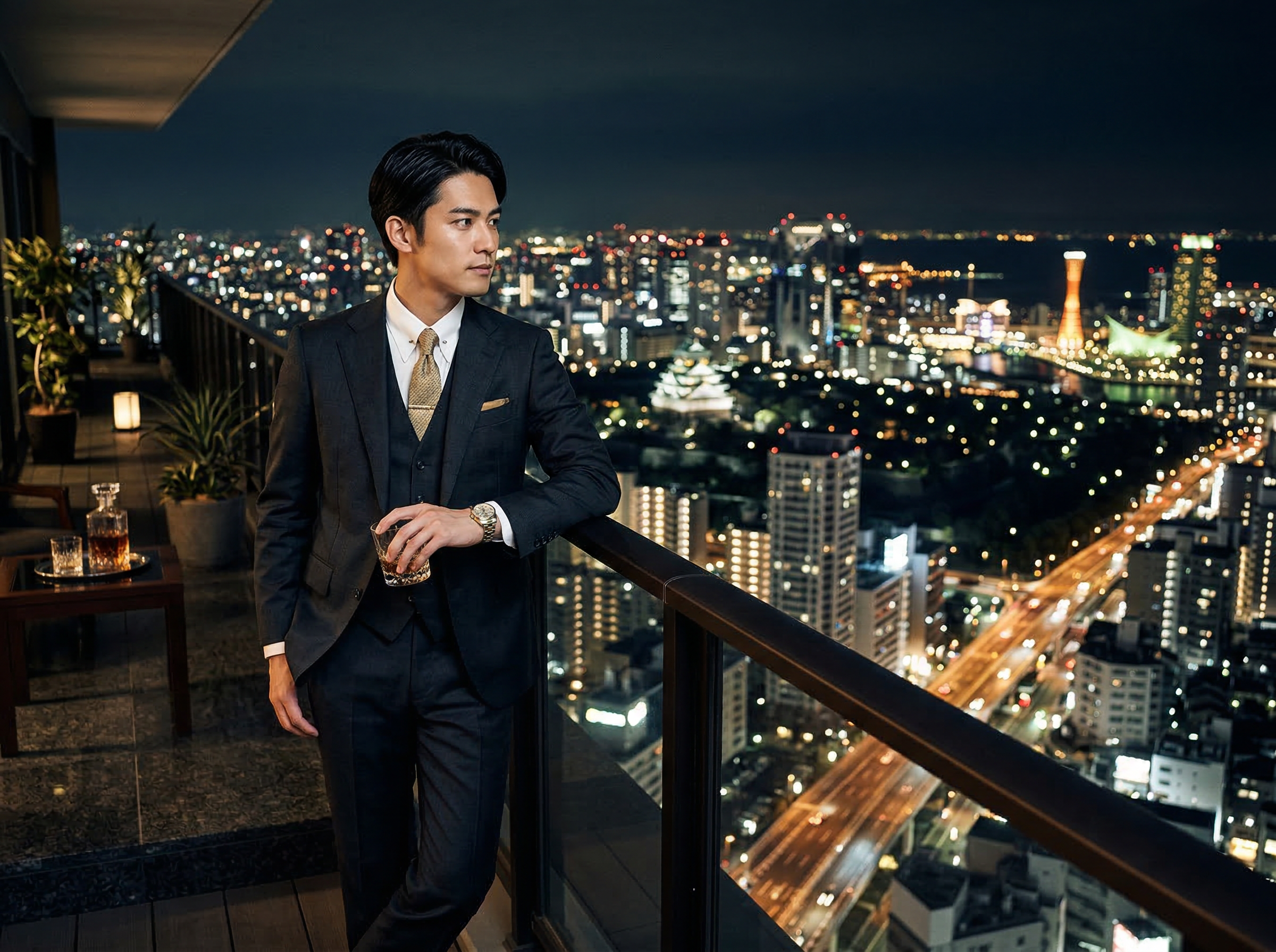 関西でのキャリアや成長をイメージしたホスト求人ビジュアル