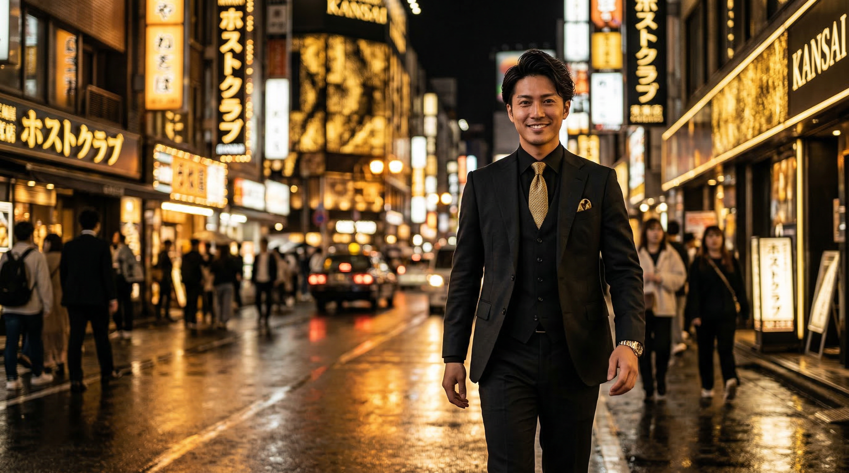 関西版LP向けの高級感あるホスト求人ビジュアル