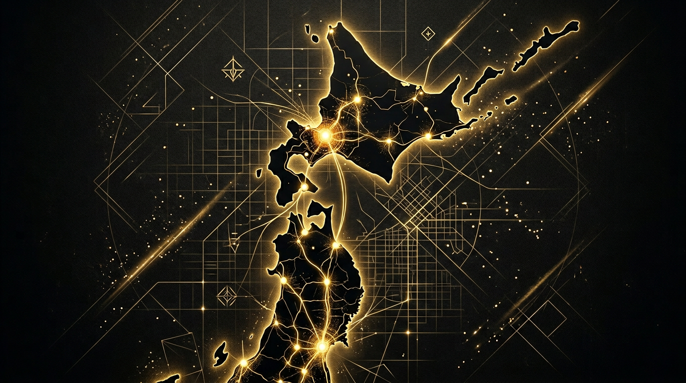 東北・北海道エリアをイメージした高級感のあるマップビジュアル