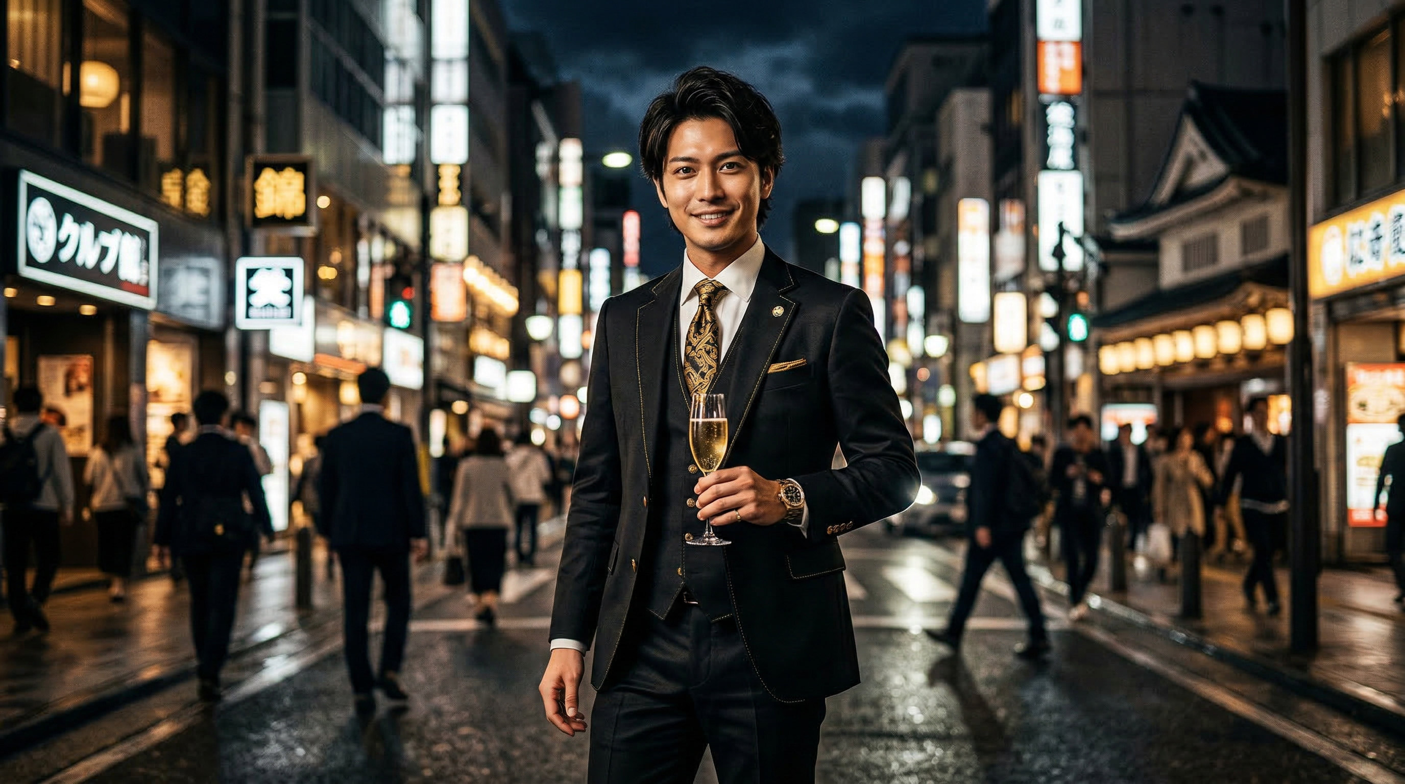 東海・北信越版LP向けの高級感あるホスト求人ビジュアル